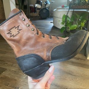 Vintage Lace Up Cowboy Boots ✨